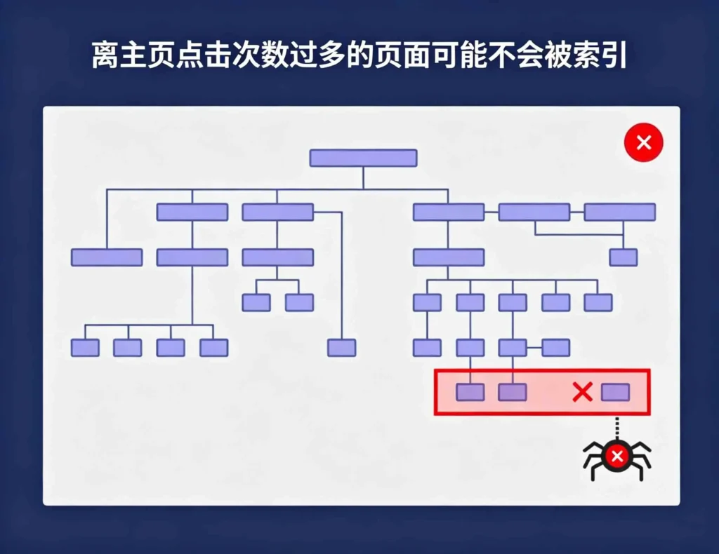 距离首页数次点击的页面可能不会被收录