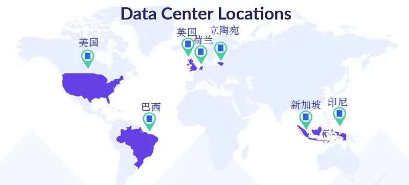 Hostinger 全球数据中心分布图 新加坡节点推荐